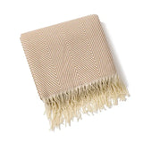 Striped Cotton Throw Blanket – 100% Cotton, Fringed, 127×172cm & 130×220cm