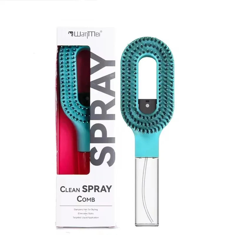 2-in-1 Spray Hair Brush – 50ml Mist Reservoir, Nylon Bristles & 5 Colors