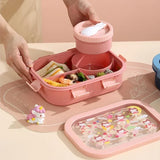 Bento Lunch Box – 3 Compartments, Leak-Proof & Soup Bowl with Spoon