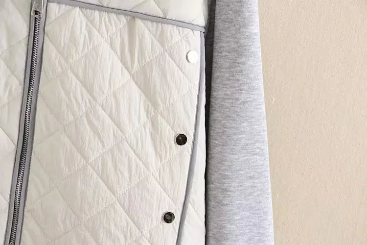 Plus Size Diamond-Quilted Hooded Jacket - Stylish Fall Edition for Women
