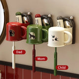 Wall-Mounted Toothbrush Holder with Cup – Suction Mount, ABS & No-Drill