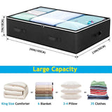 Under-Bed Storage Bags 2-Pack – 90L Each, Clear Zip Lid & Foldable