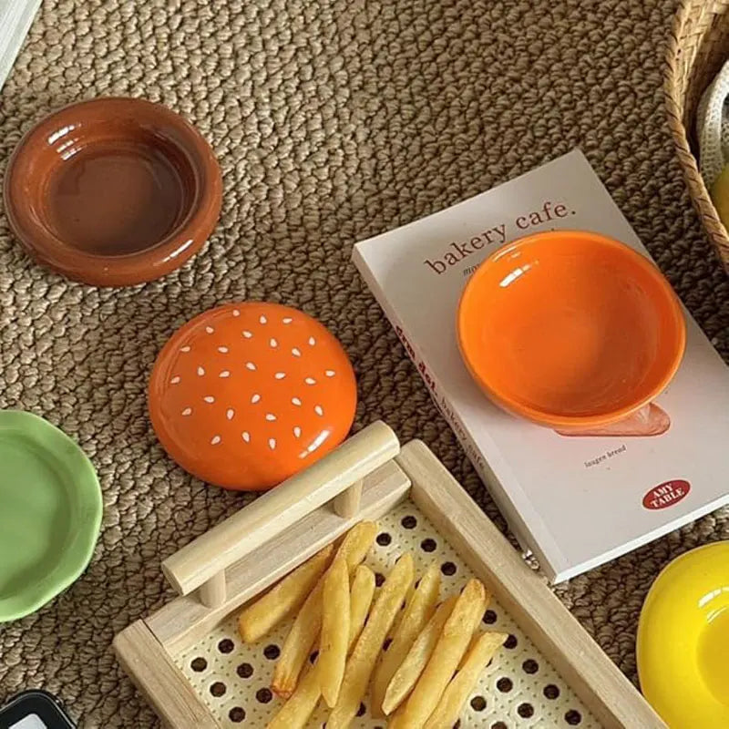 Burger-Shaped Serving Set – Stackable Plastic, 5-Piece & 7-Piece Options