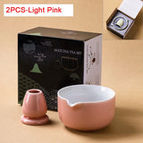 Japanese Matcha Bowl Set Green 550ml Ceramic with Spout for Tea Ceremony