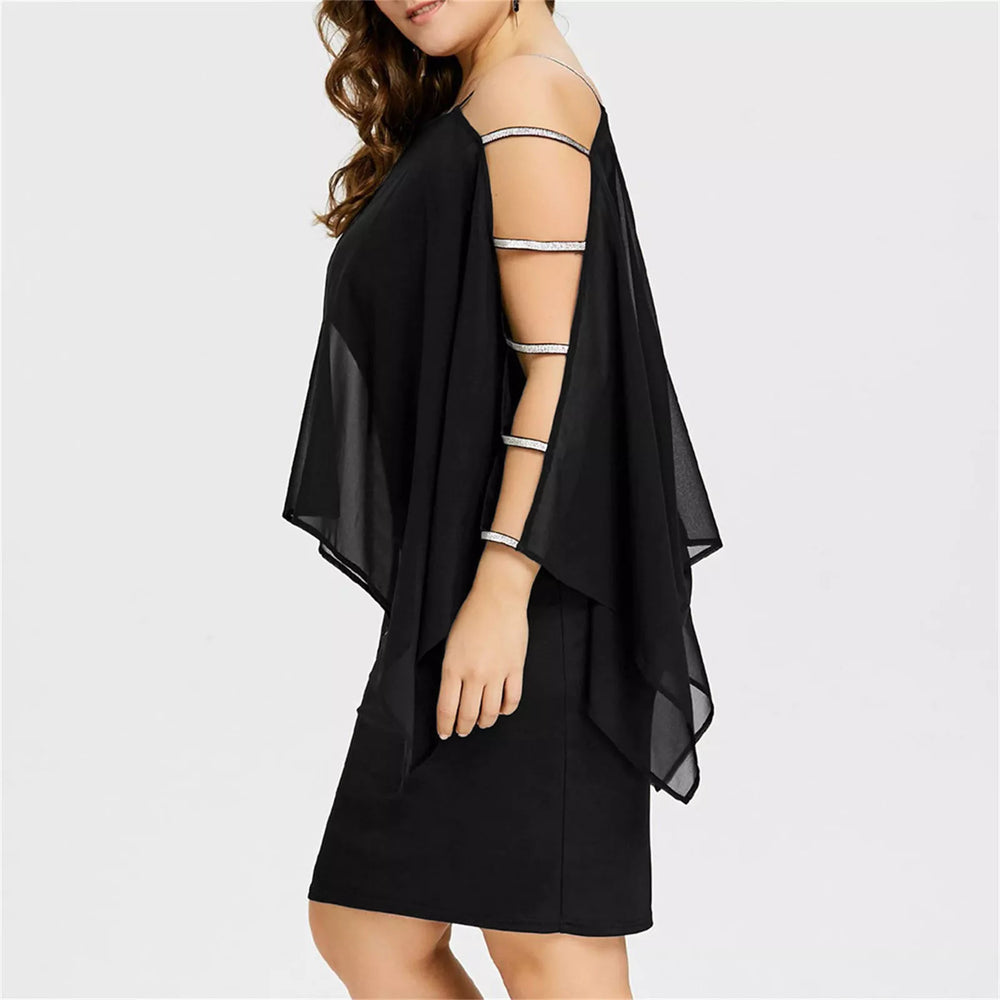 Plus-Size Off-the-Shoulder Lace Swing Dress for Fall - Elegant & Stylish Women's Fashion