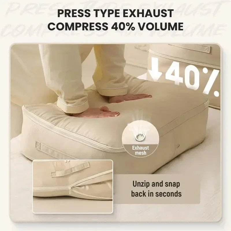 Bedding Storage Bag – Compression Valve, 40% Space-Saving & L/XL Sizes
