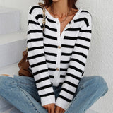 Striped Ladies Autumn Cardigan – Leona