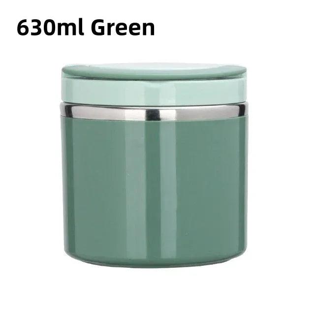 Insulated Stainless Steel Lunch Box – 630-1000ml, Leakproof Lid & Carry Handle