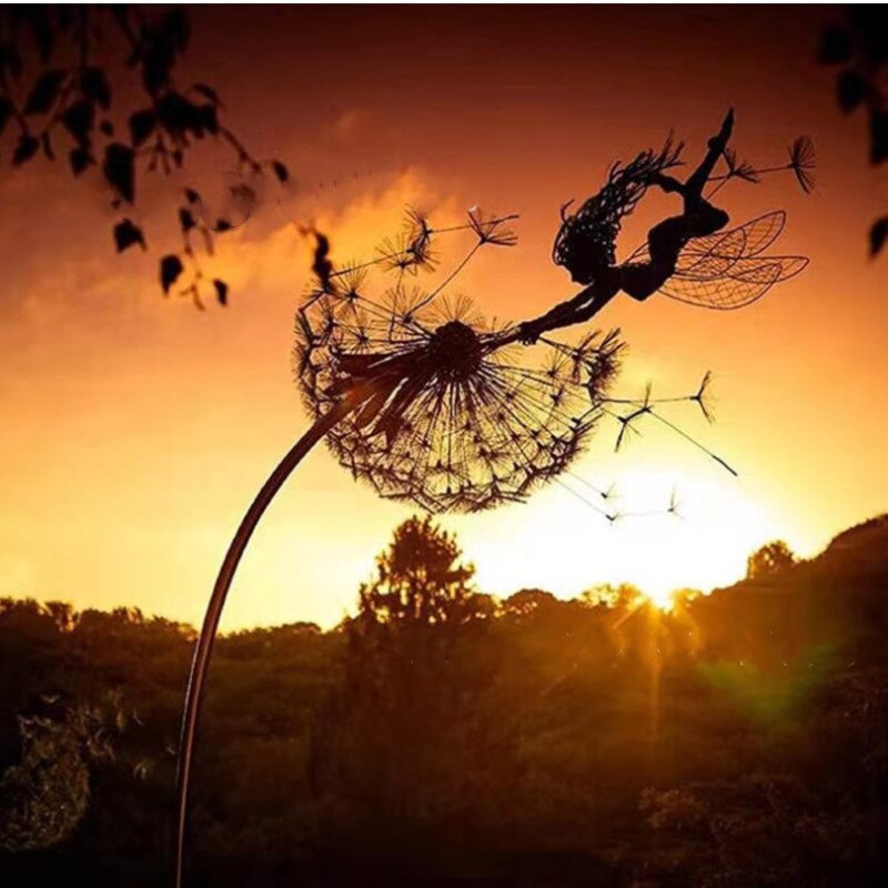 BowLift | Fairy Garden Sculpture | Detailed Metal Decor for Outdoors