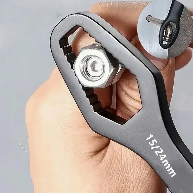 Adjustable Double-Head Wrench – 3-17mm & 8-24mm Range, Universal Bolt & Nut Tool