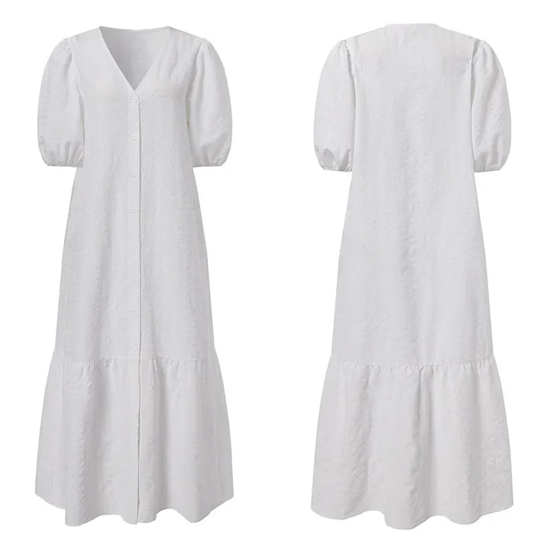 Plus-Size V-Neck Maxi Dress - Elegant & Flattering Sexy Evening Wear