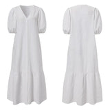 Plus-Size V-Neck Maxi Dress - Elegant & Flattering Sexy Evening Wear
