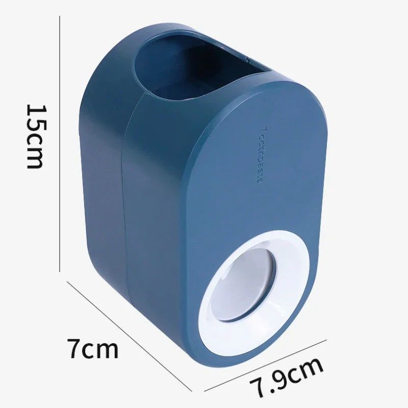 Automatic Toothpaste Dispenser – Wall-Mounted, No-Drill Adhesive & Toothbrush Holders