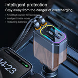 120W 4-in-1 Retractable Car Charger with USB-C & Cigarette Lighter Adapter - Vega