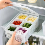 Optimized Product Title: **Kühlschrank-Frischhaltebox mit Ablaufeinsatz und Deckel – 6 Fächer, BPA-frei, ideal für Obst und Gemüse, stapelbar, luftdicht** 

This title includes additional keywords that can help improve visibility and appeal to potential b