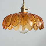 Vintage Flower Pendant Lamp | Coloured Glass Hanging Light