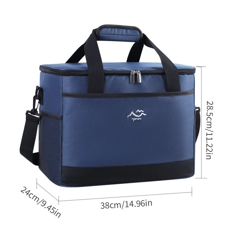 Insulated Cooler Bag – Oxford Fabric, Shoulder Strap & Mesh Pocket
