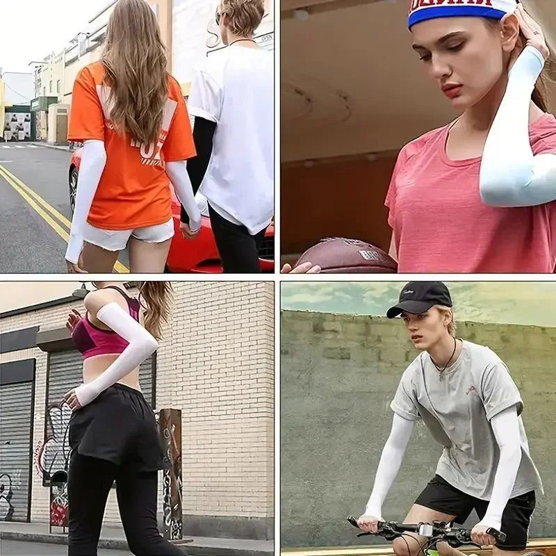Unisex Cooling Arm Sleeves – UPF 50+ UV Protection, Ice Silk & Breathable Stretch