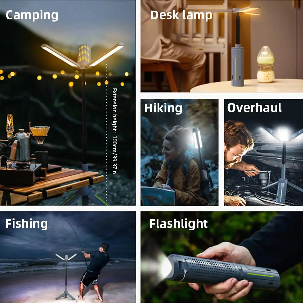 LED Camping Lantern – 8000mAh Power Bank, 3 Light Modes & Waterproof