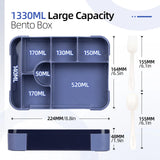 BentoMax | 1330ml Large Capacity Leak-Proof Bento Lunch Box – Microwave & Portable Food Container