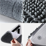 Triangular Window Cleaner with Telescopic Pole – 360° Swivel Head, 110–160cm & Microfiber Pads