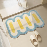 Non-Slip Bath Rug – Geometric Pattern, Absorbent Polyester & TPR Anti-Slip Backing