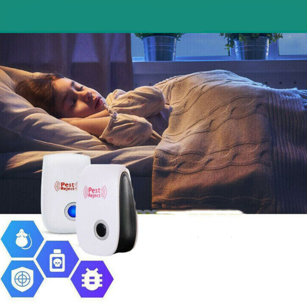 Ultrasonic Pest Repeller – 10–75 m² Coverage, Plug-In & Chemical-Free