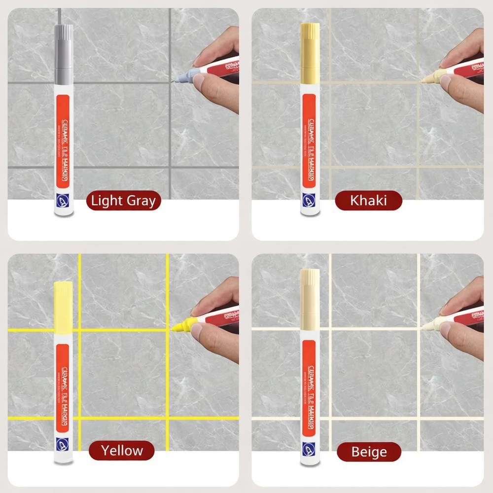 Tile Grout Pen – Waterproof, Fast-Drying & 12 Colors