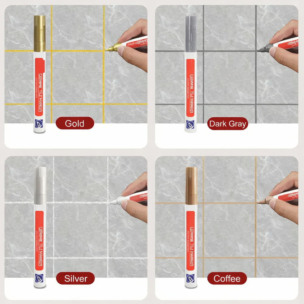 Tile Grout Pen – Waterproof, Fast-Drying & 12 Colors