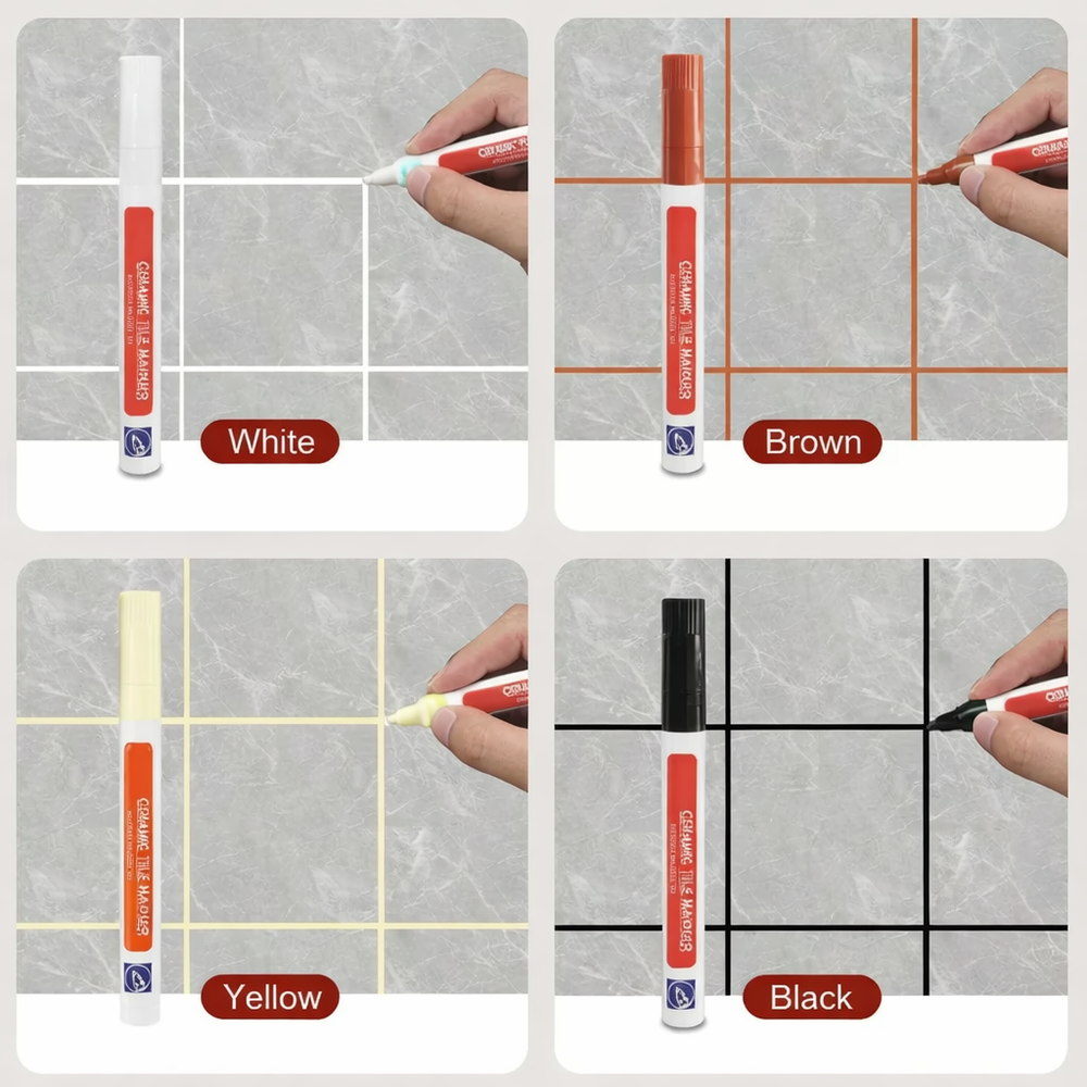 Tile Grout Pen – Waterproof, Fast-Drying & 12 Colors