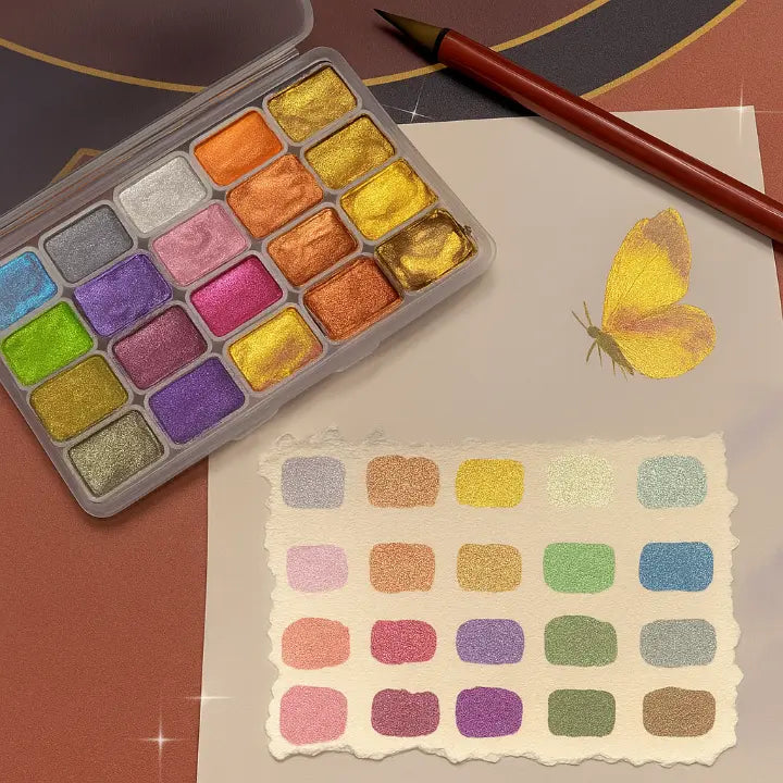 Optimized Product Title: "Schimmernde Aquarellfarben – Hochwertige Wasserfarben für kreative Kunstwerke | Ideal für Malen und Basteln" 

This title includes relevant keywords while maintaining clarity and appeal for potential customers.