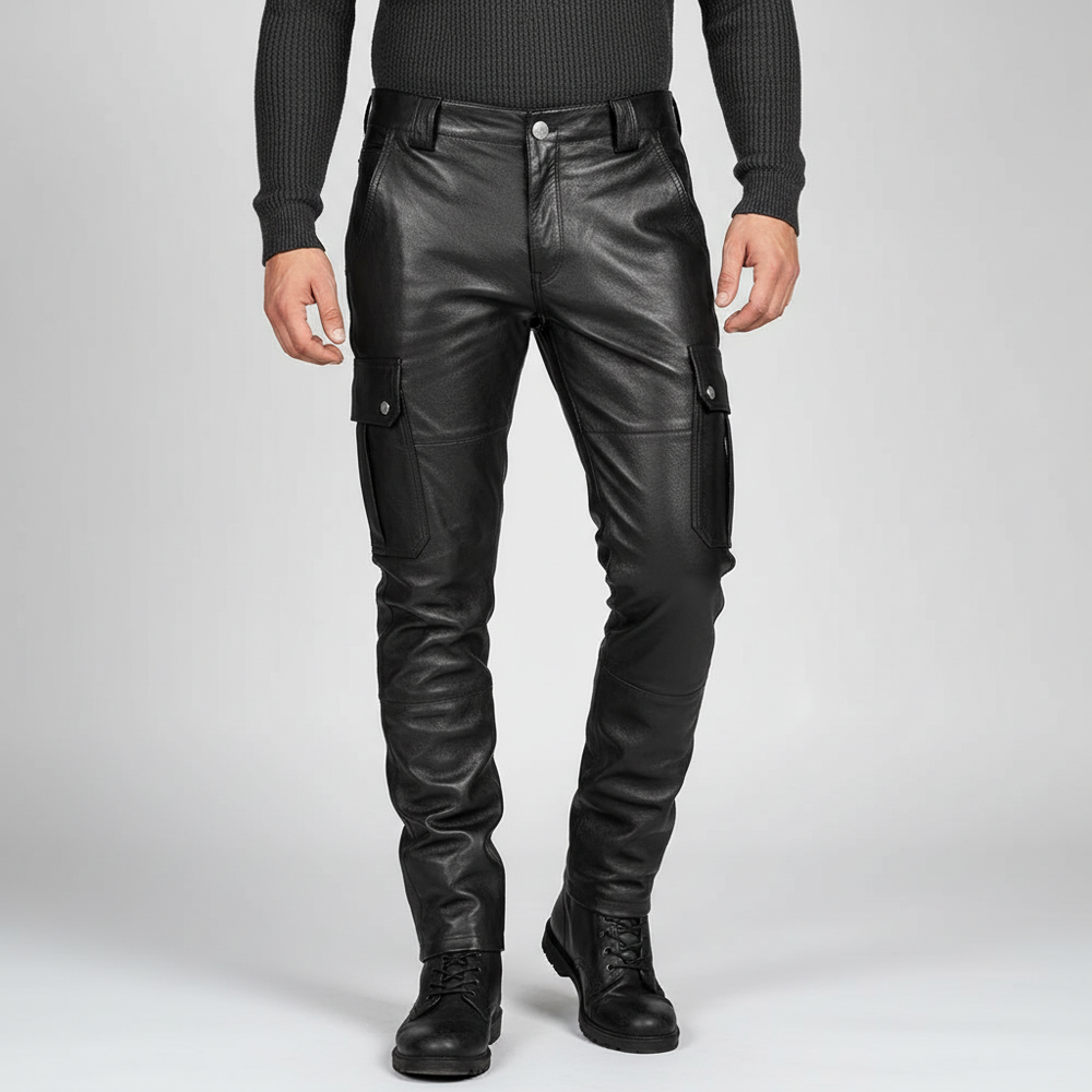 Slim Motorcycle Leather Pants - Daryl