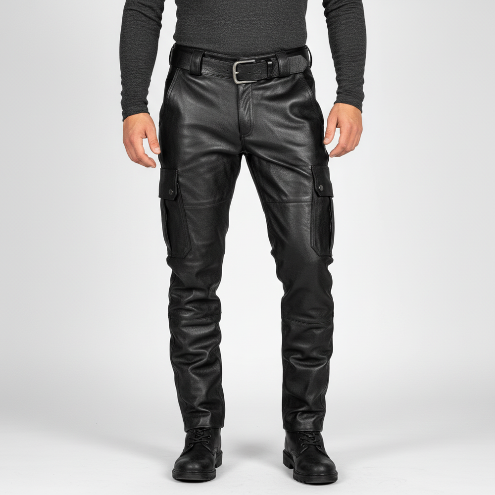 Slim Motorcycle Leather Pants - Daryl
