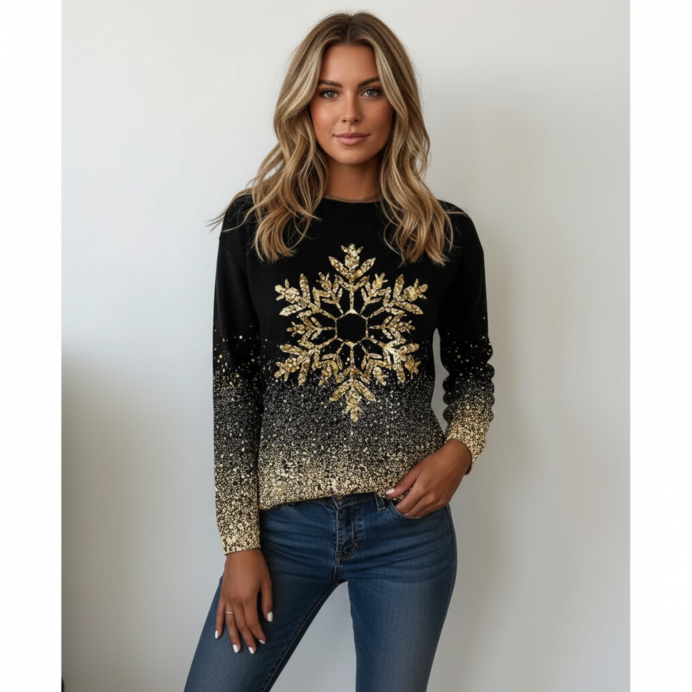 Black Sweater with Design - Rebecca