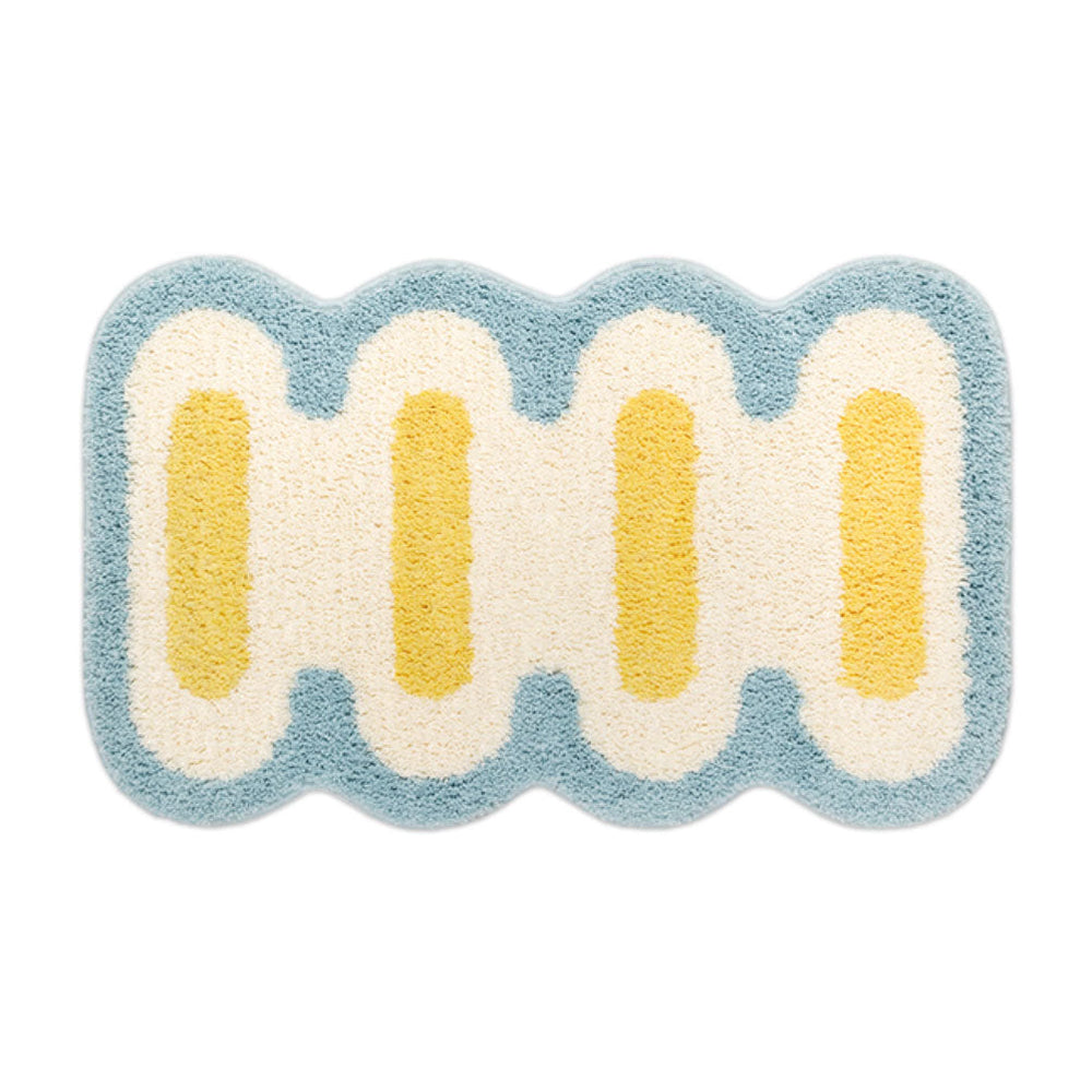 Non-Slip Bath Rug – Geometric Pattern, Absorbent Polyester & TPR Anti-Slip Backing