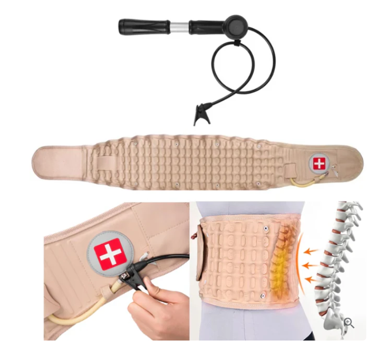 Inflatable Back Support Belt – Air Pump Compression, Breathable & Adjustable Lumbar Support