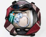 Foldable Travel Duffel Bag – Wet Compartment, 20-35L Capacity & Trolley Strap