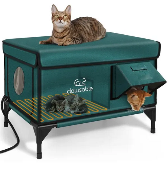 Heated Outdoor Cat House – Waterproof, Insulated & Raised Platform