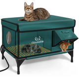 Heated Outdoor Cat House – Waterproof, Insulated & Raised Platform