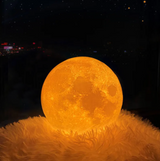 Rechargeable LED Moon Lamp – 16 Colors, Remote & Touch Control, USB with Wood Stand