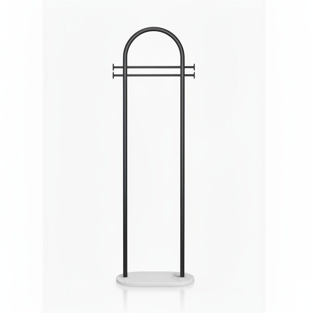 Arched Clothing Rack – Freestanding Metal, 170×28×45cm & Marble-Look Base