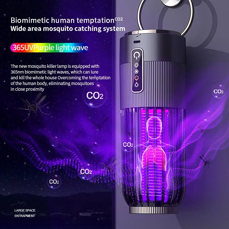 Electric UV Mosquito Trap – Rechargeable, 24-Hour Runtime & Portable Camping Lamp