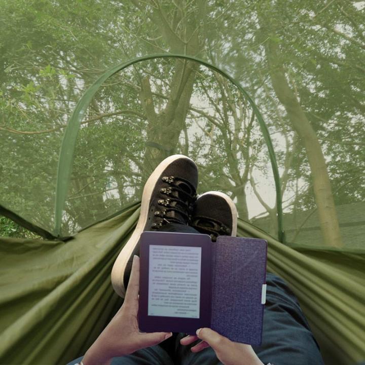 Camping Hammock – Built-In Mosquito Net, Sun Shade & 260×140cm Nylon
