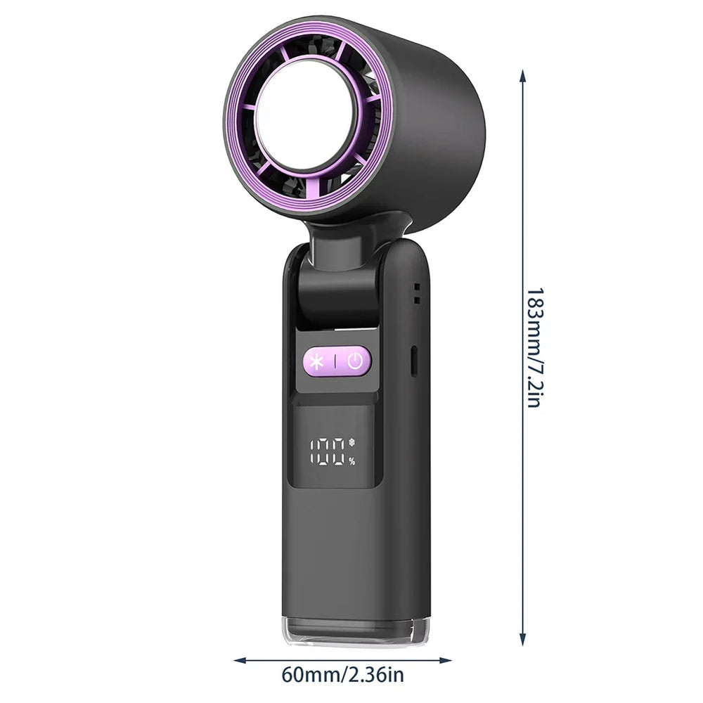 Mini Handheld Fan – 100 Speeds, 4000mAh Rechargeable & Digital Display