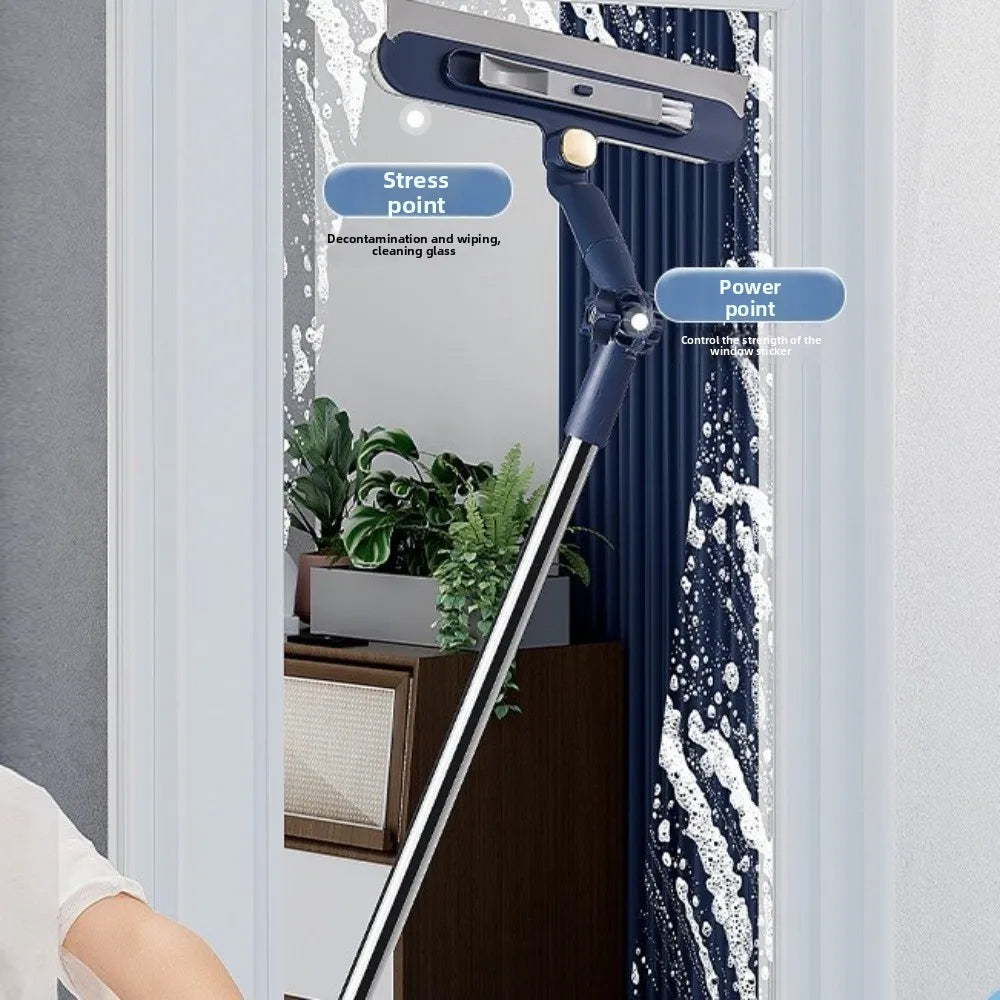 Telescopic Window Cleaner – Extendable 60–160cm, Swivel Head & Microfiber Pad