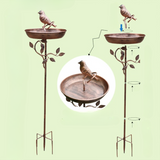 Vintage Kupfer-Optik Vogeltränke mit Dekorativem Metallspieß – Stilvolle Gartenaccessoires für Vögel