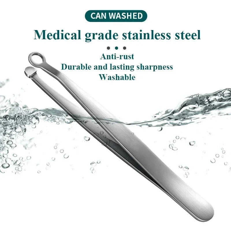 Rounded Nose Hair Scissors – Stainless Steel, Safety Tip & Travel Pouch