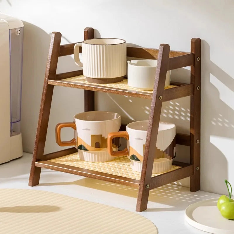 Optimized Product Title: **2-stöckiges Bambus-Küchenregal – Vielseitiger Organizer für Küche, Schreibtisch & Wohnraum – Platzsparend & Stilvoll**