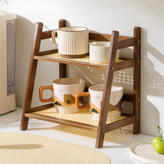 2 Tier Bamboo Kitchen Shelf – Versatile Organizer & Space Saving Design