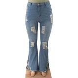 Plus-Size Stretch Flared Jeans for Women - Comfortable & Stylish Denim Trousers